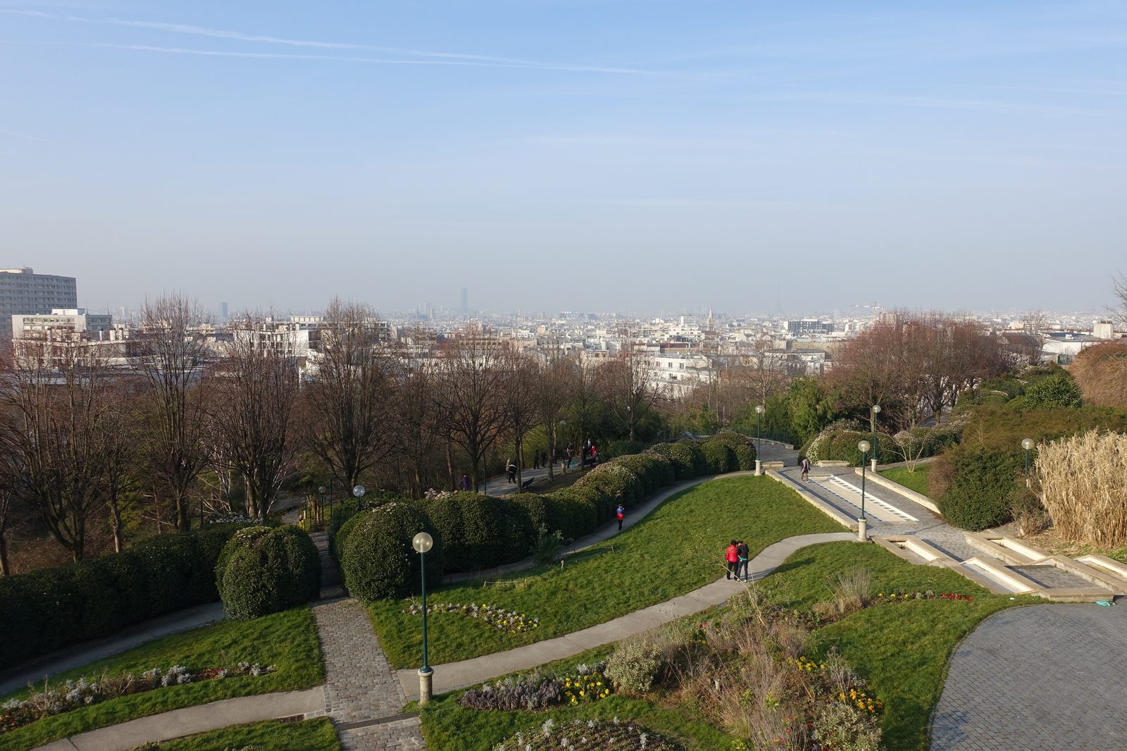 The view from the Belvédère at Parc de Belleville over Paris