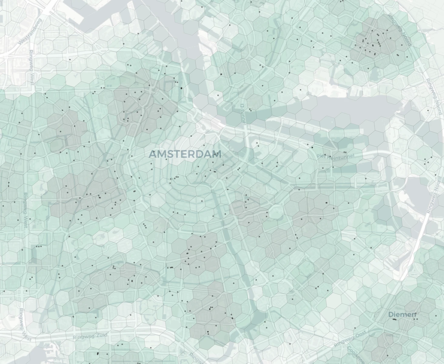 Amsterdam Family heatmap -- neighborhood scores