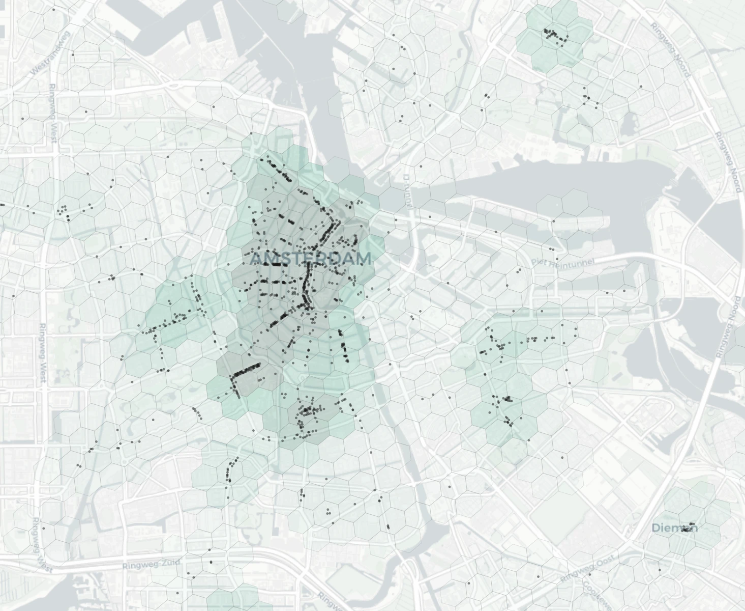 Amsterdam Shopping heatmap -- neighborhood scores