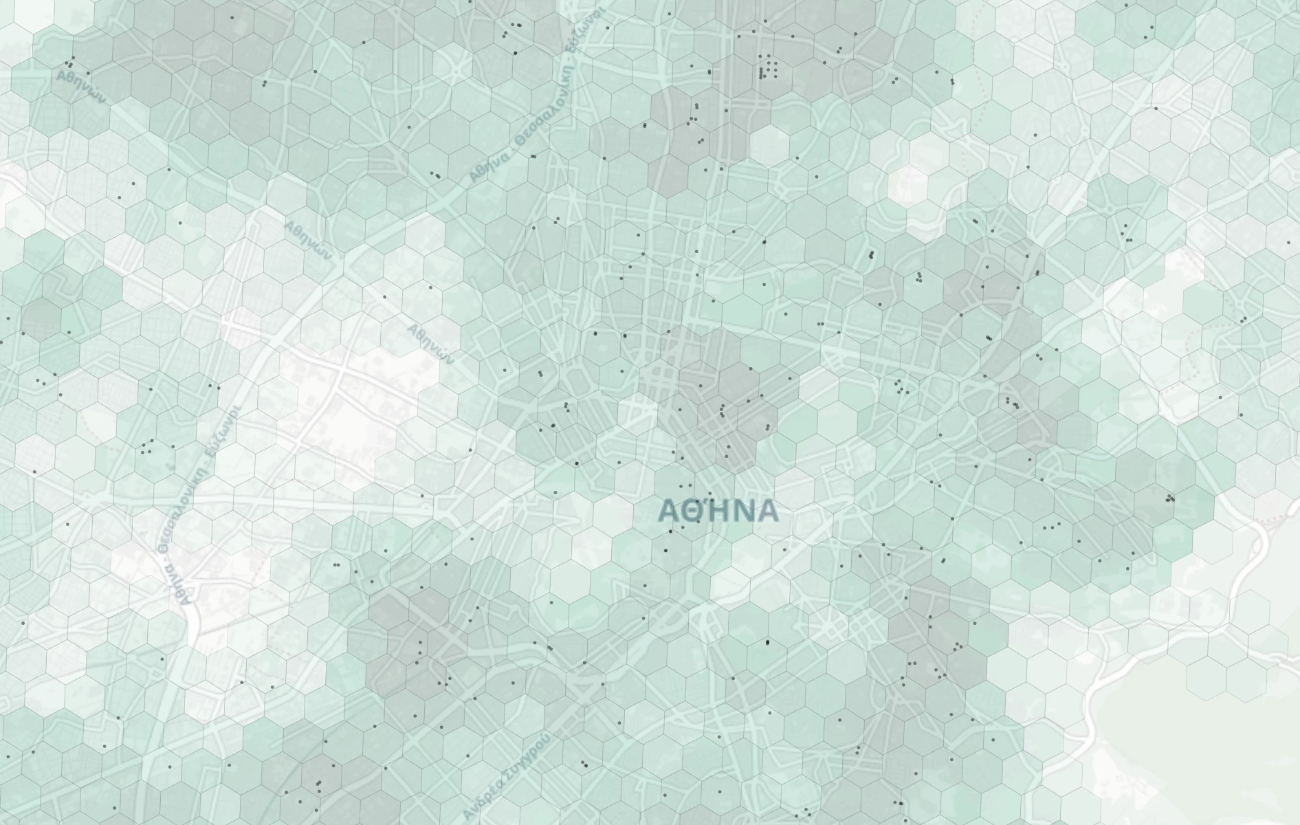 Athens Family heatmap -- neighborhood scores