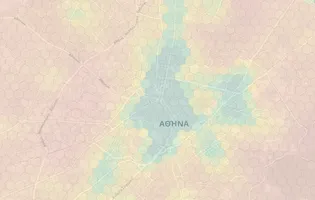 Athens neighborhood heatmap