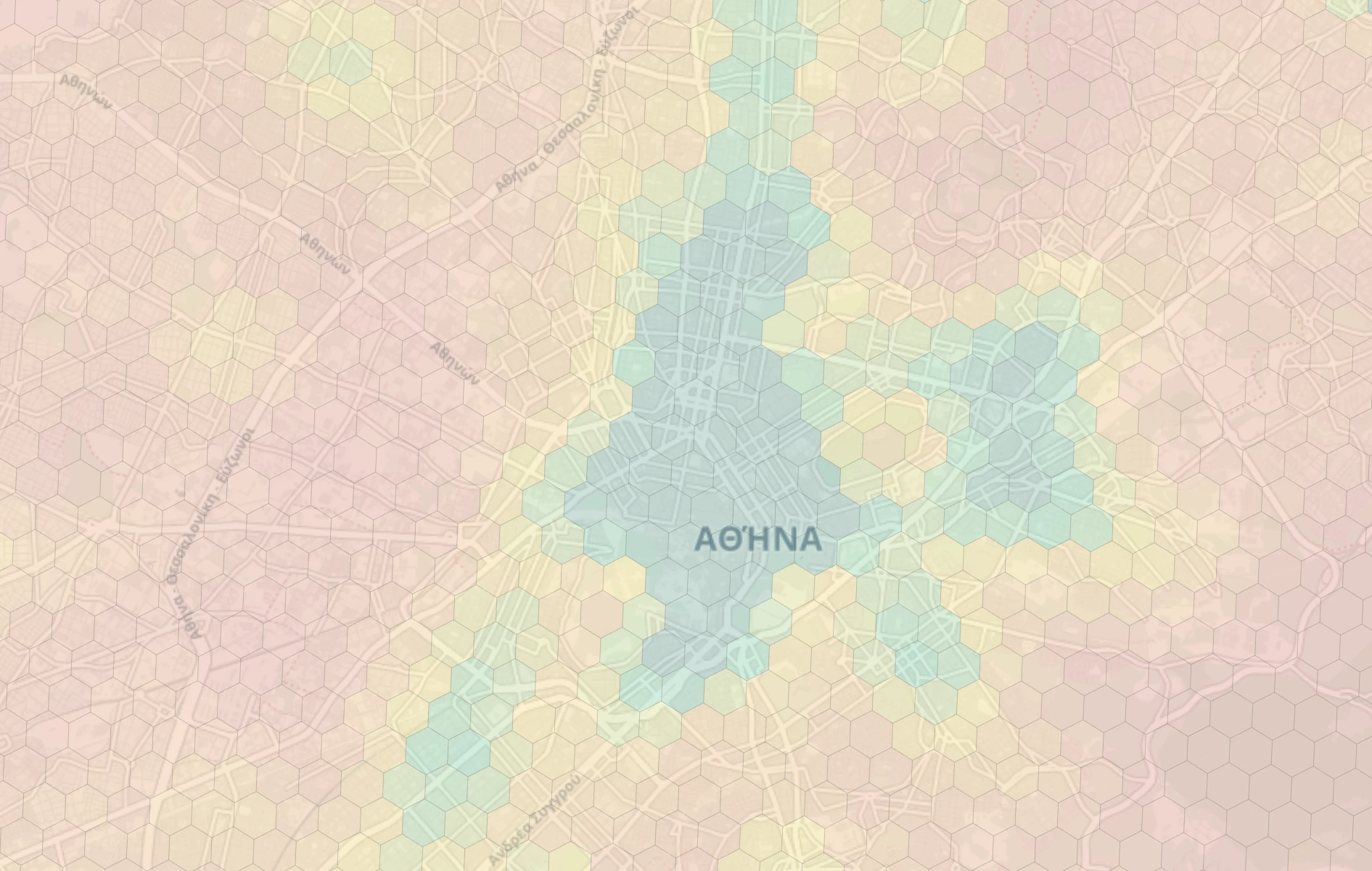 Athens neighborhood livability heatmap