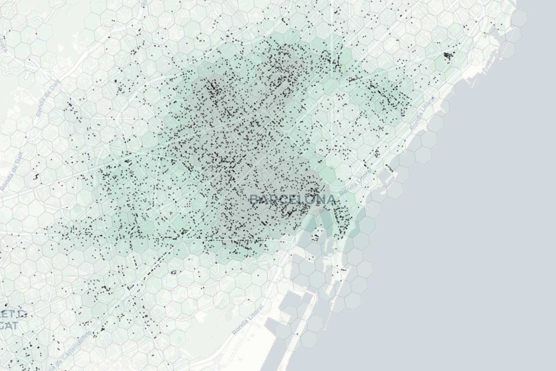 Barcelona Dining heatmap -- neighborhood scores