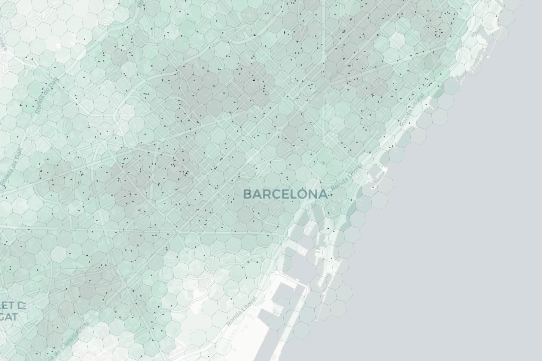 Barcelona Family heatmap -- neighborhood scores