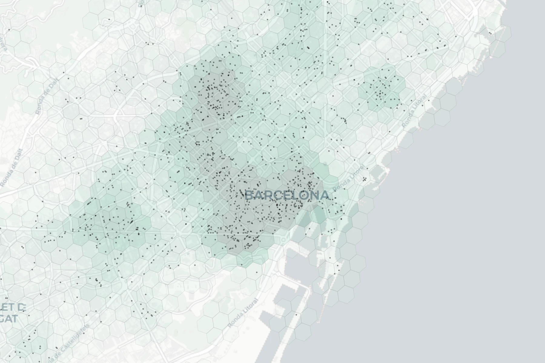 Barcelona Nightlife heatmap -- neighborhood scores