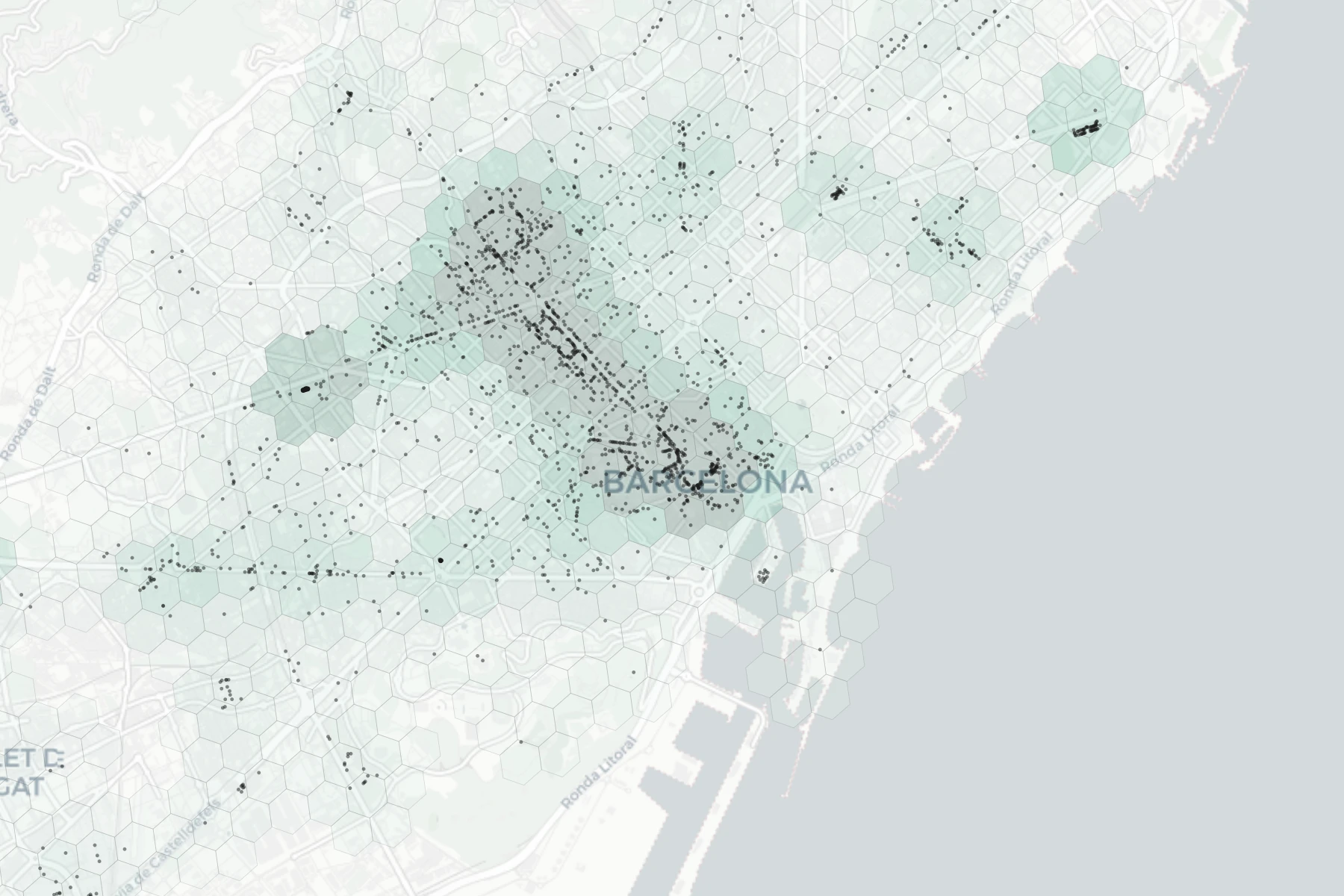 Barcelona Shopping heatmap -- neighborhood scores