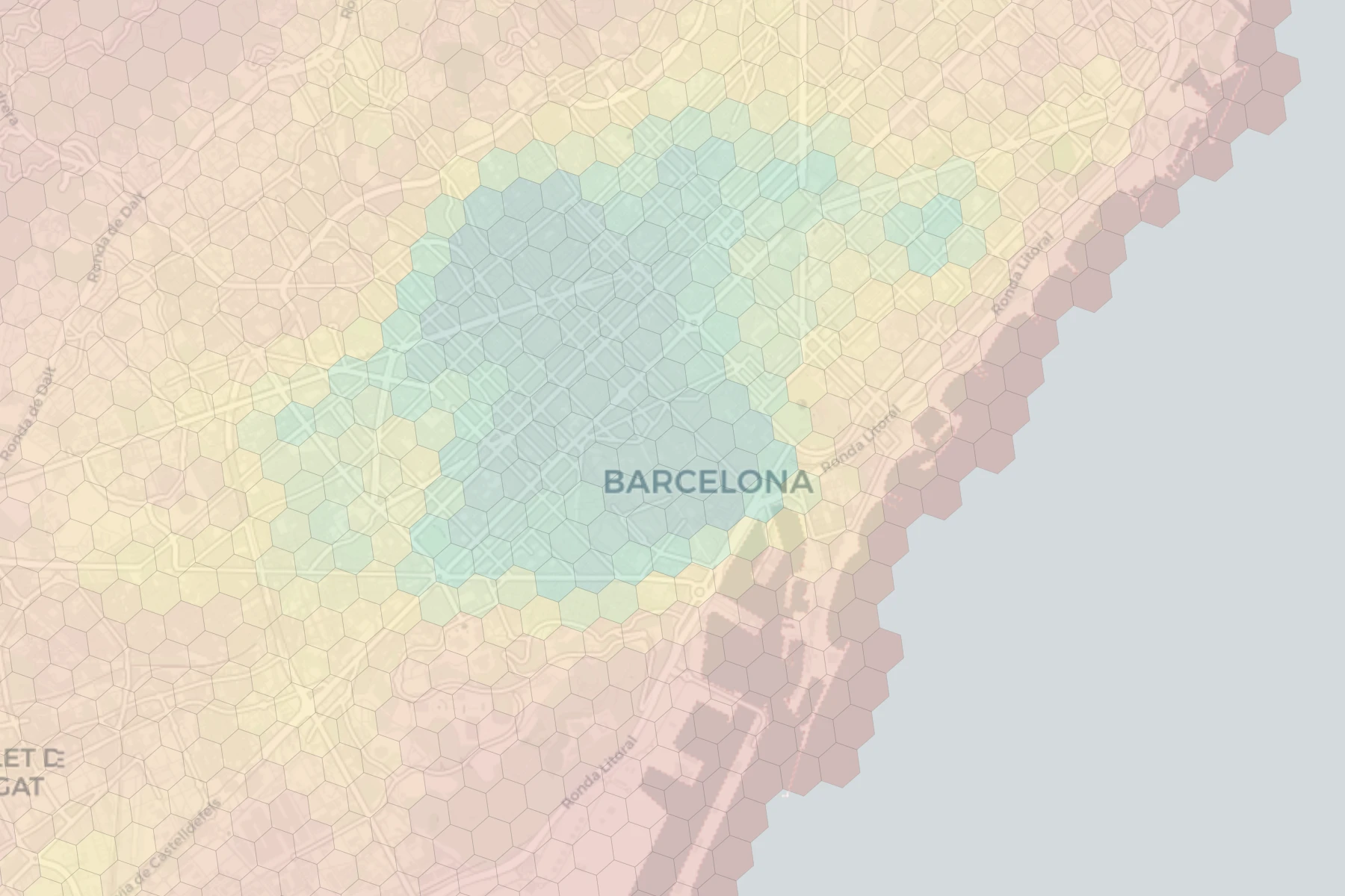 Barcelona neighborhood livability heatmap