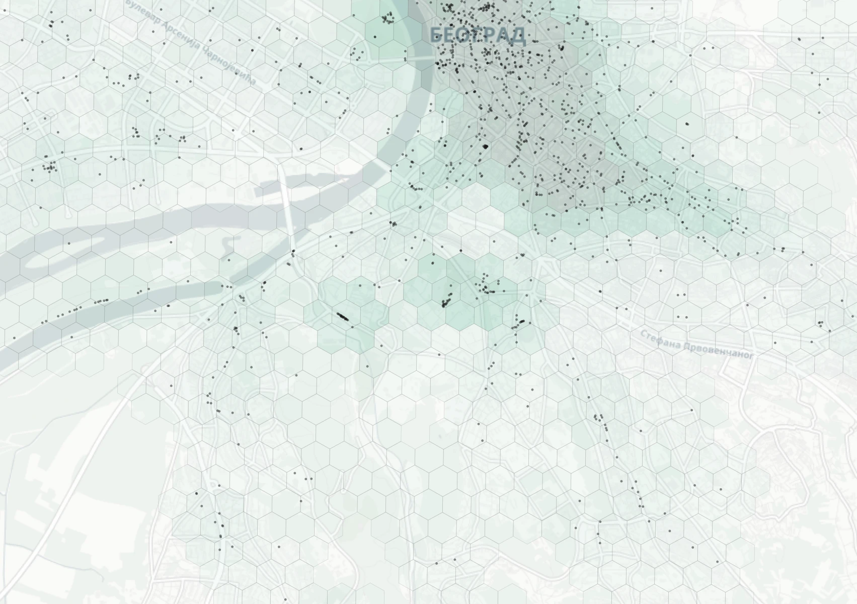 Belgrade Cafes & Culture heatmap -- neighborhood scores