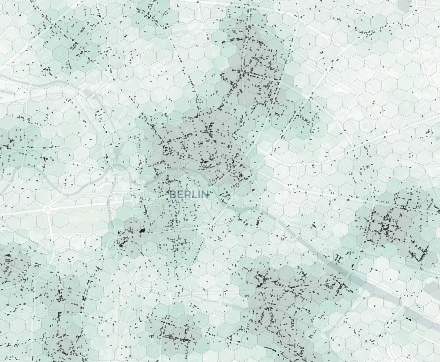 Berlin Dining heatmap -- neighborhood scores
