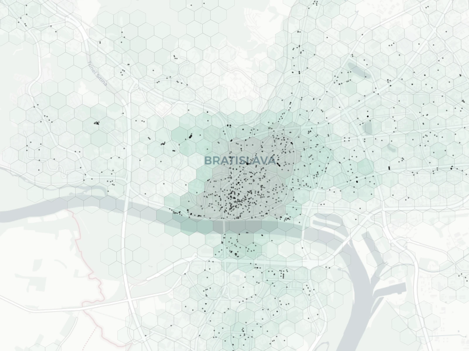 Bratislava Cafes & Culture heatmap -- neighborhood scores