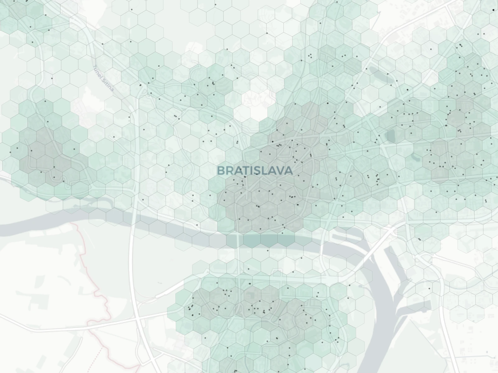 Bratislava Family heatmap -- neighborhood scores