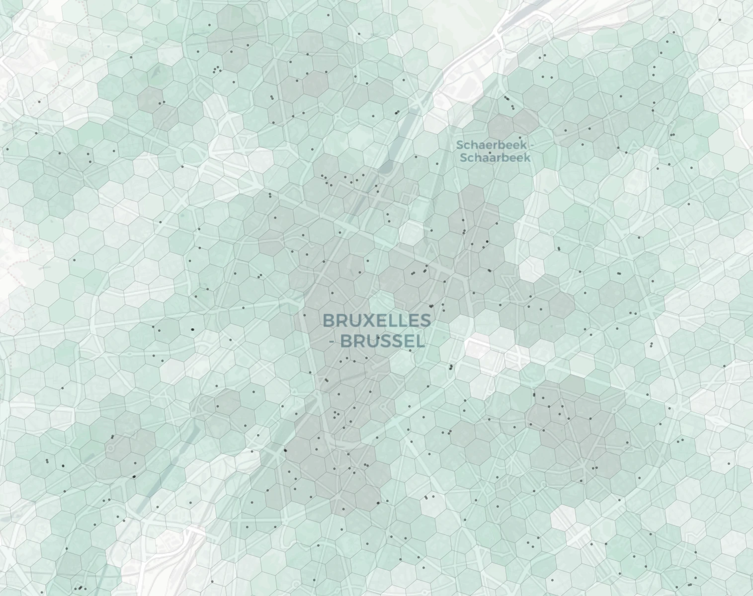 Brussels Family heatmap -- neighborhood scores
