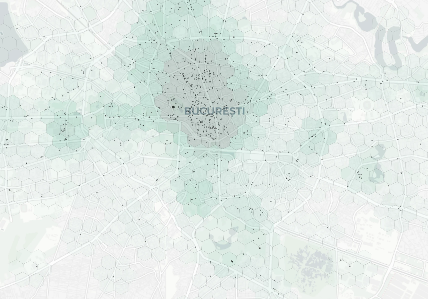 Bucharest Cafes & Culture heatmap -- neighborhood scores