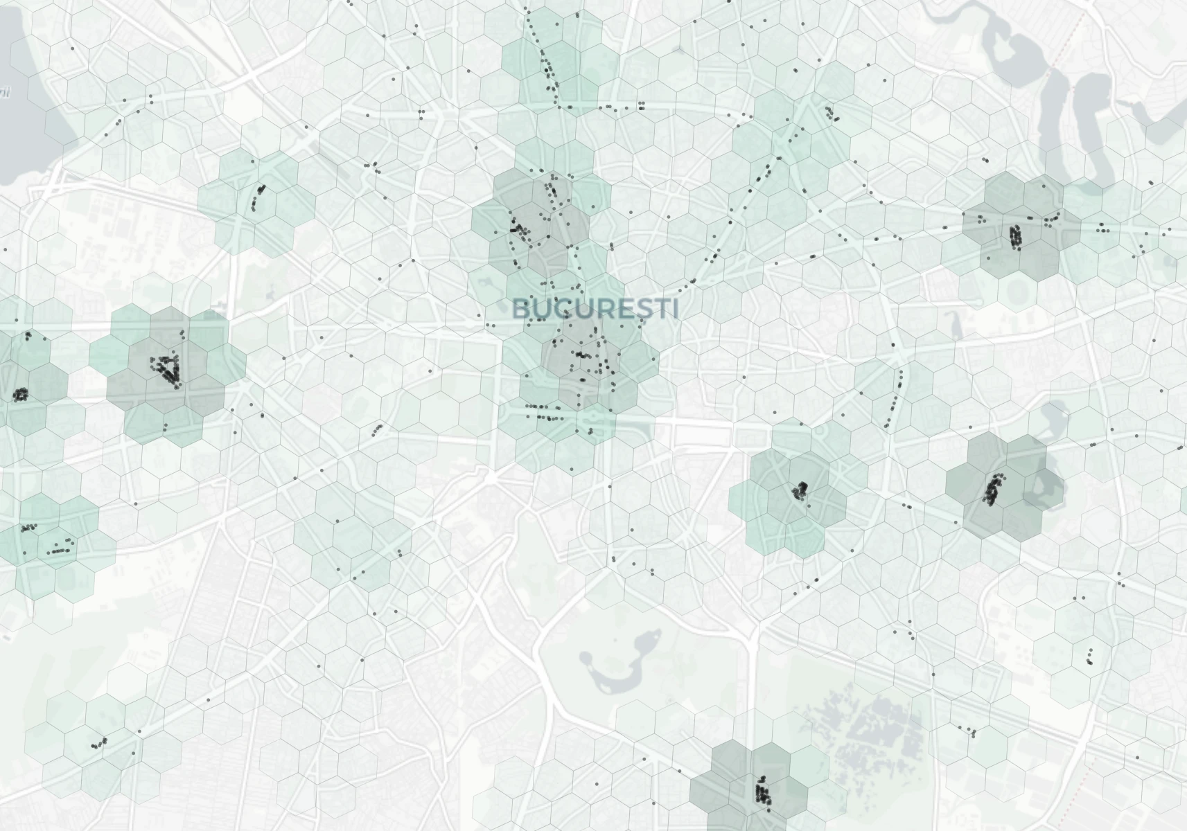 Bucharest Shopping heatmap -- neighborhood scores