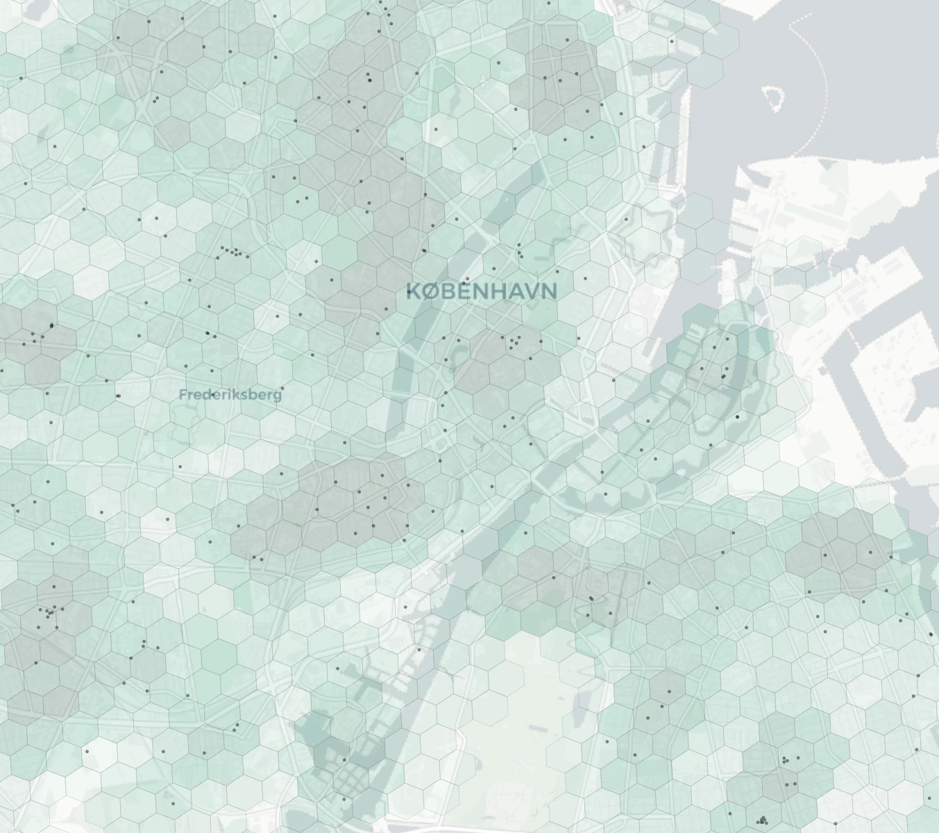 Copenhagen Family heatmap -- neighborhood scores