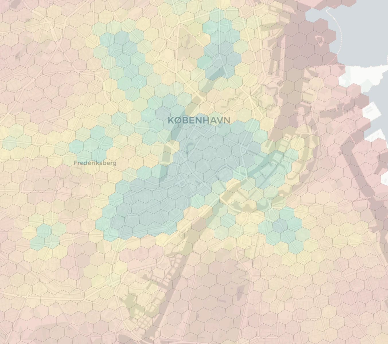 Copenhagen neighborhood livability heatmap