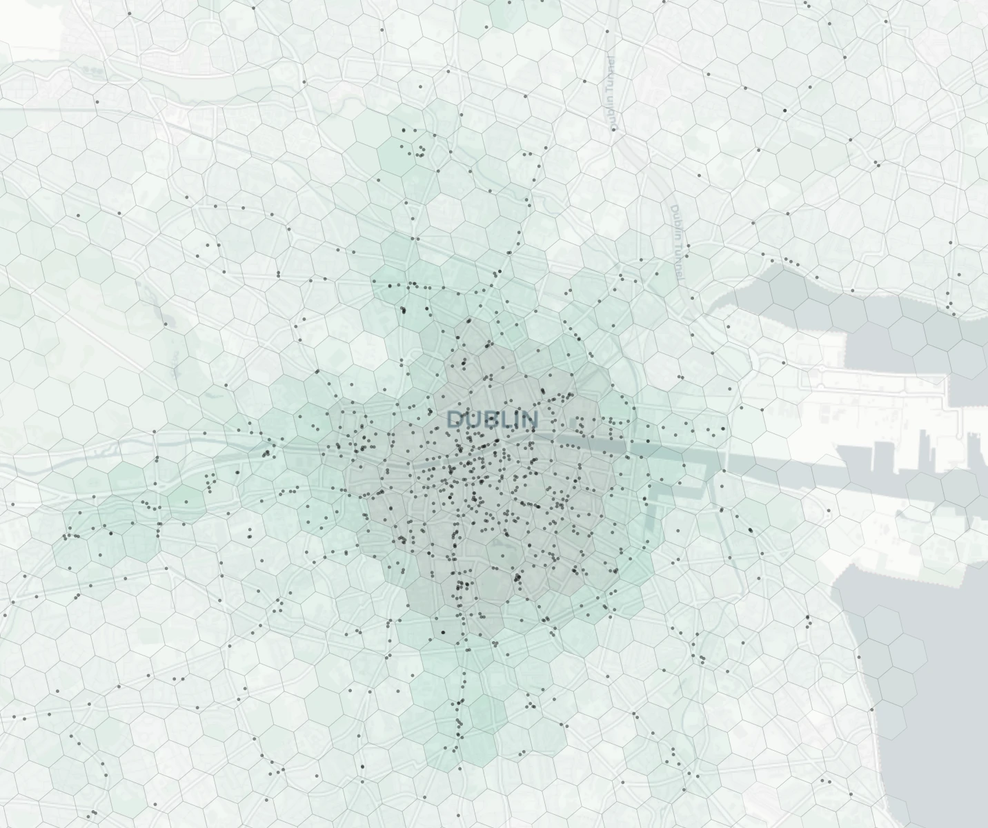 Dublin Cafes & Culture heatmap -- neighborhood scores