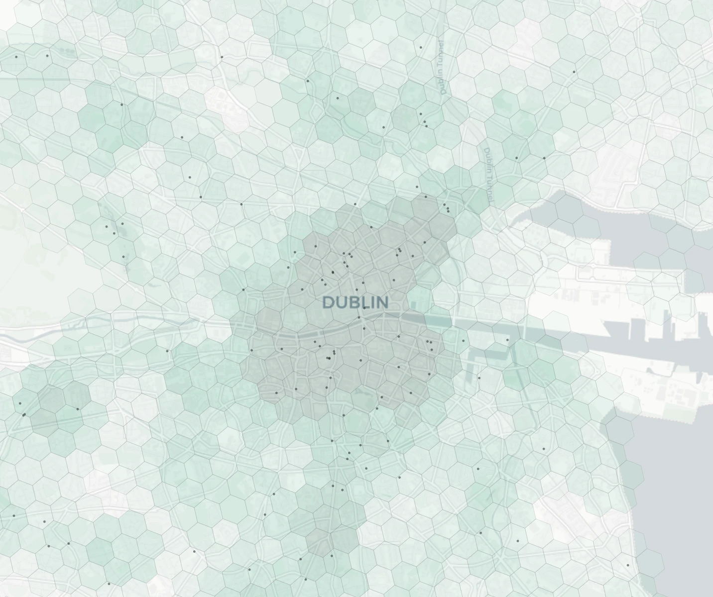 Dublin Family heatmap -- neighborhood scores