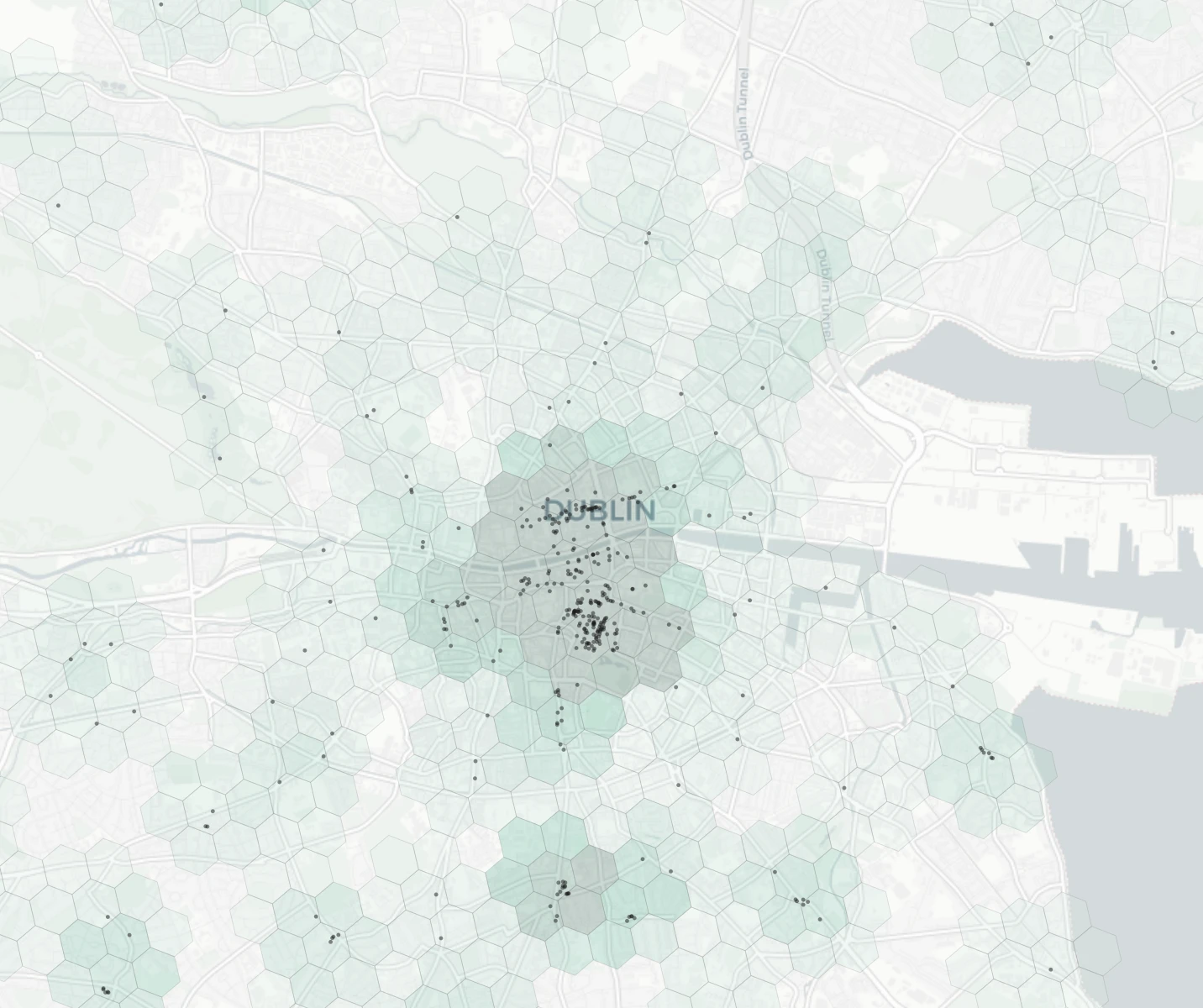 Dublin Shopping heatmap -- neighborhood scores