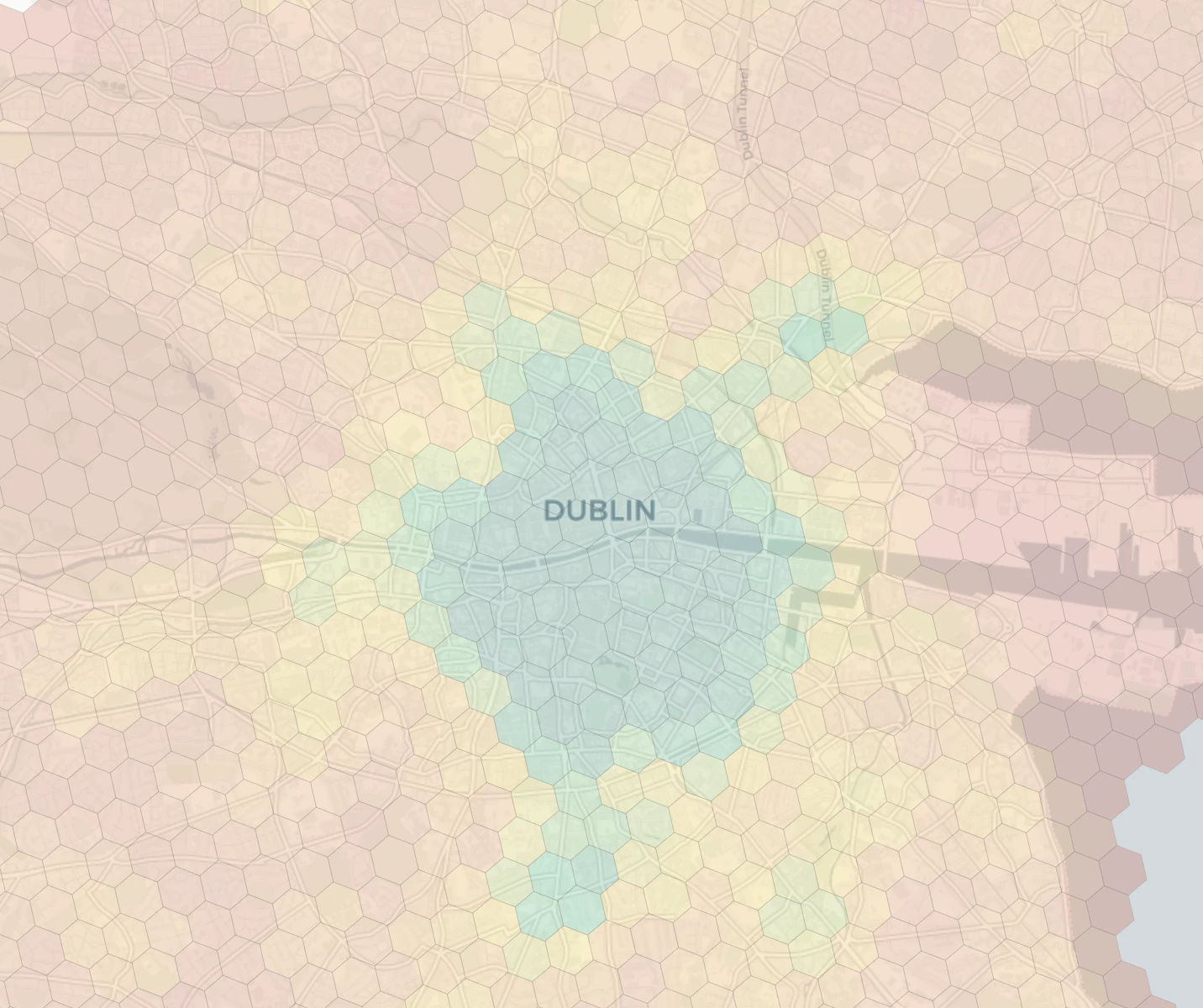 Dublin neighborhood livability heatmap