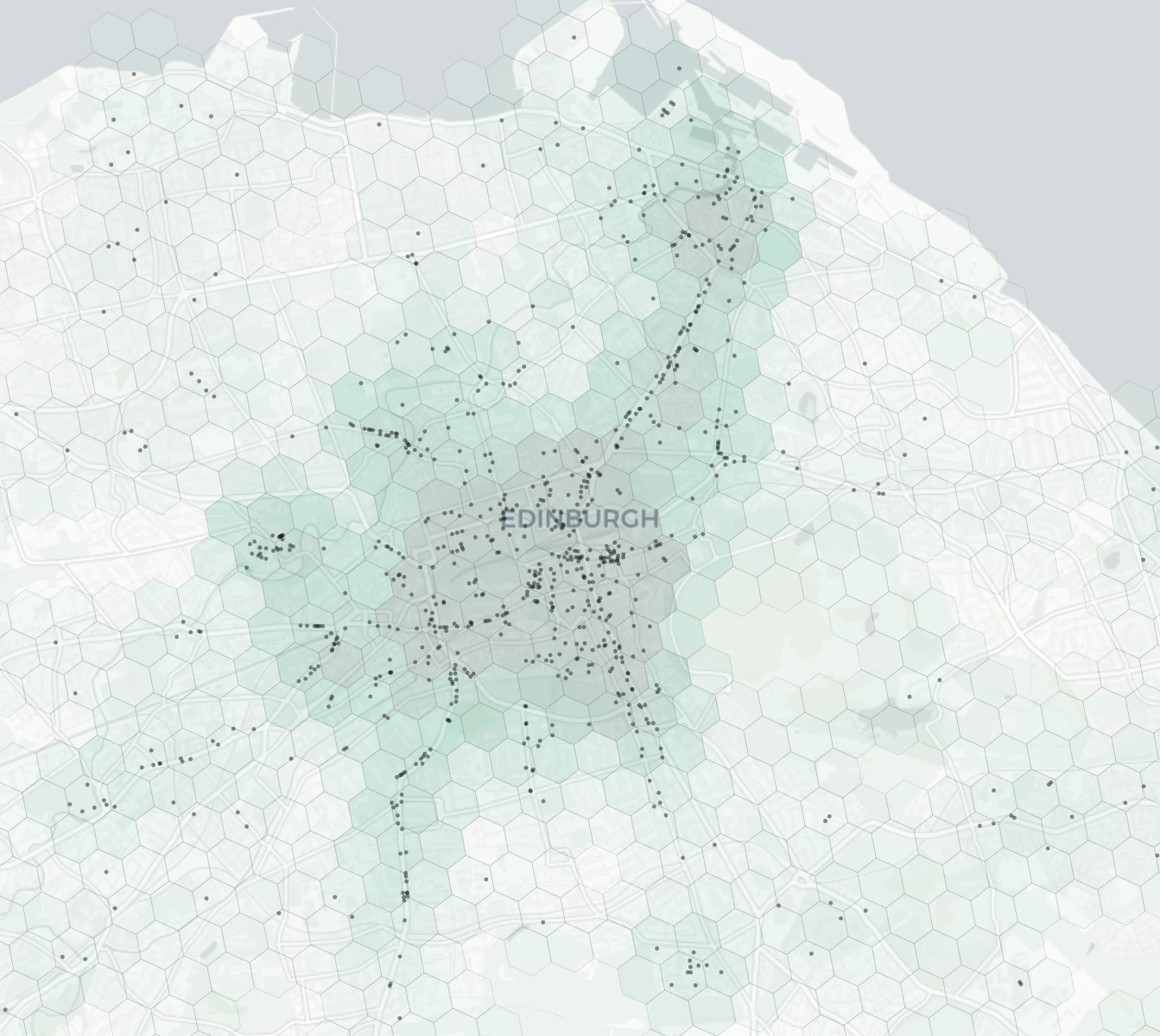 Edinburgh Cafes & Culture heatmap -- neighborhood scores