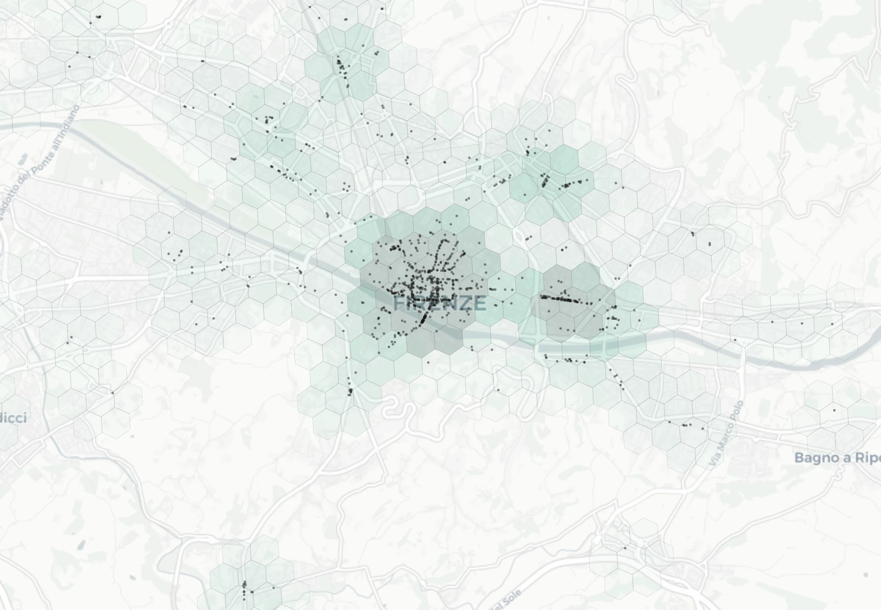 Florence Shopping heatmap -- neighborhood scores