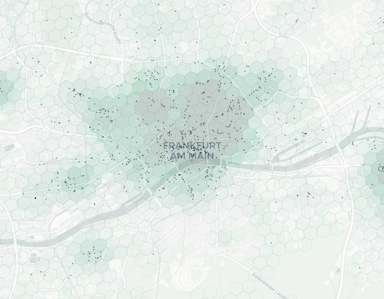 Frankfurt Cafes & Culture heatmap -- neighborhood scores