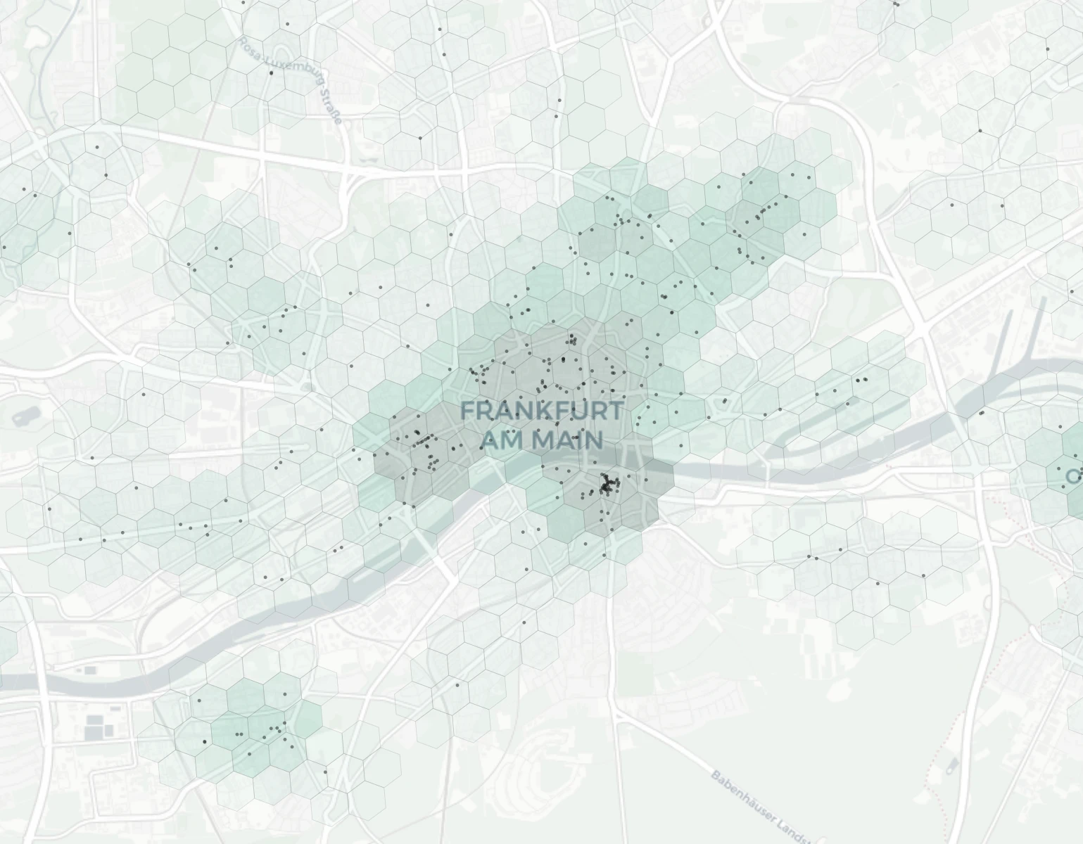 Frankfurt Nightlife heatmap -- neighborhood scores
