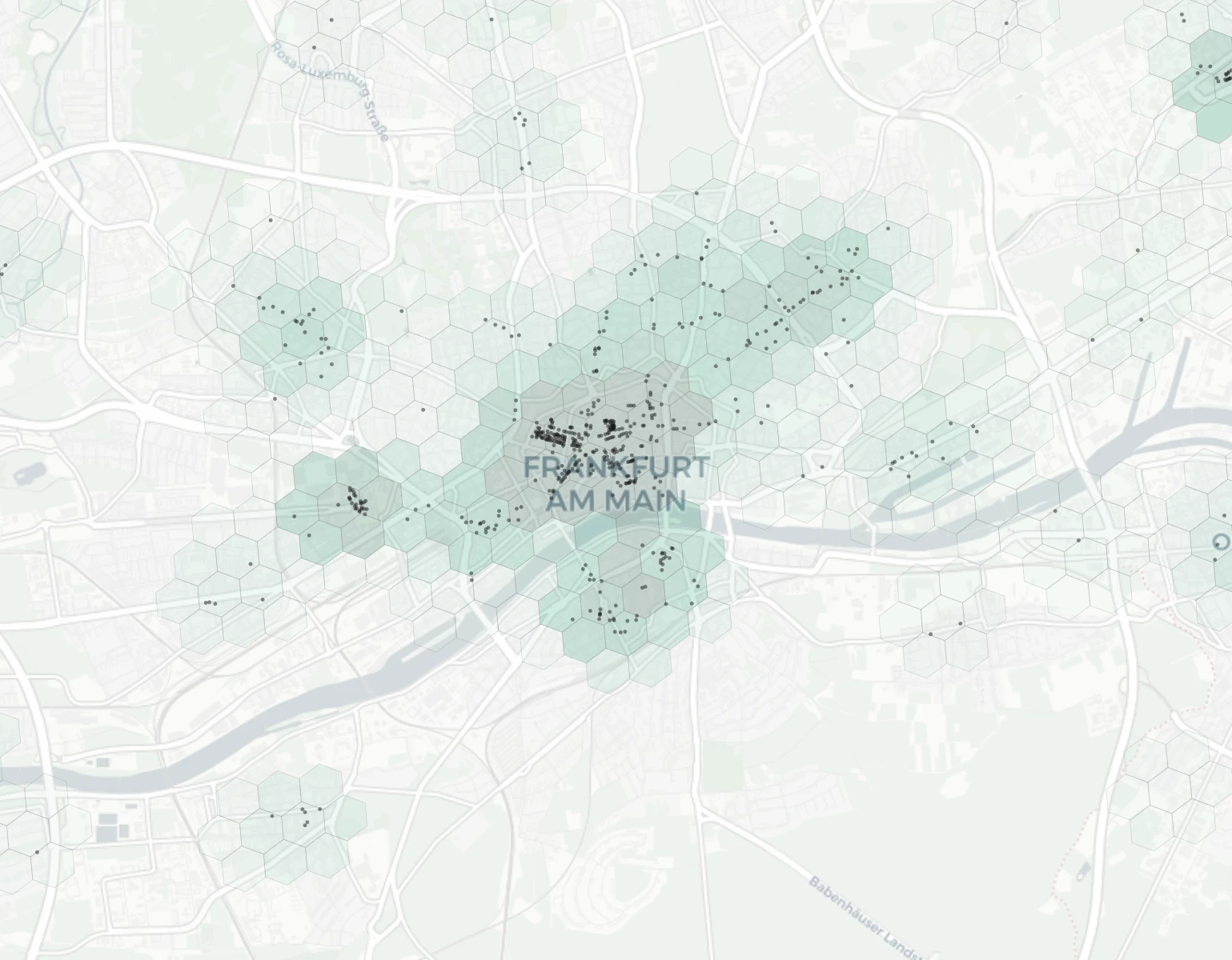 Frankfurt Shopping heatmap -- neighborhood scores