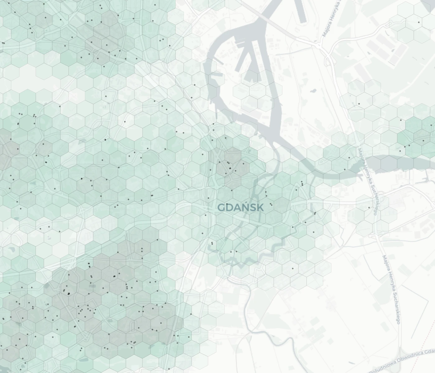Gdansk Family heatmap -- neighborhood scores