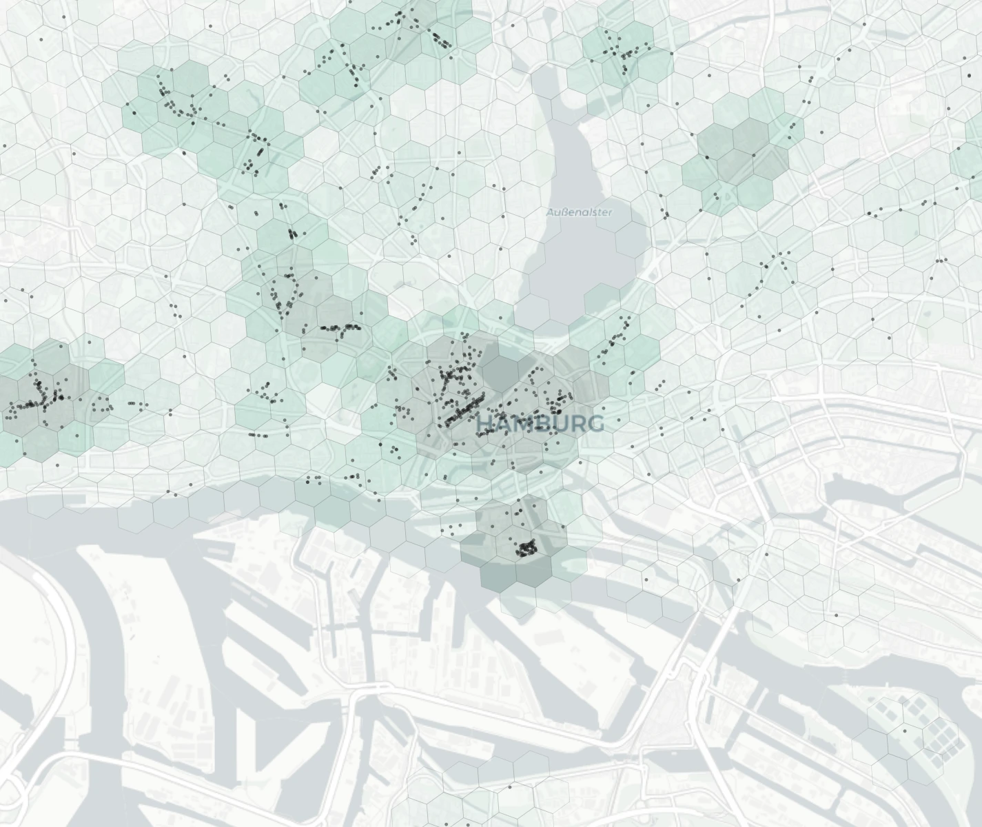 Hamburg Shopping heatmap -- neighborhood scores