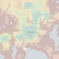 Helsinki neighborhood heatmap