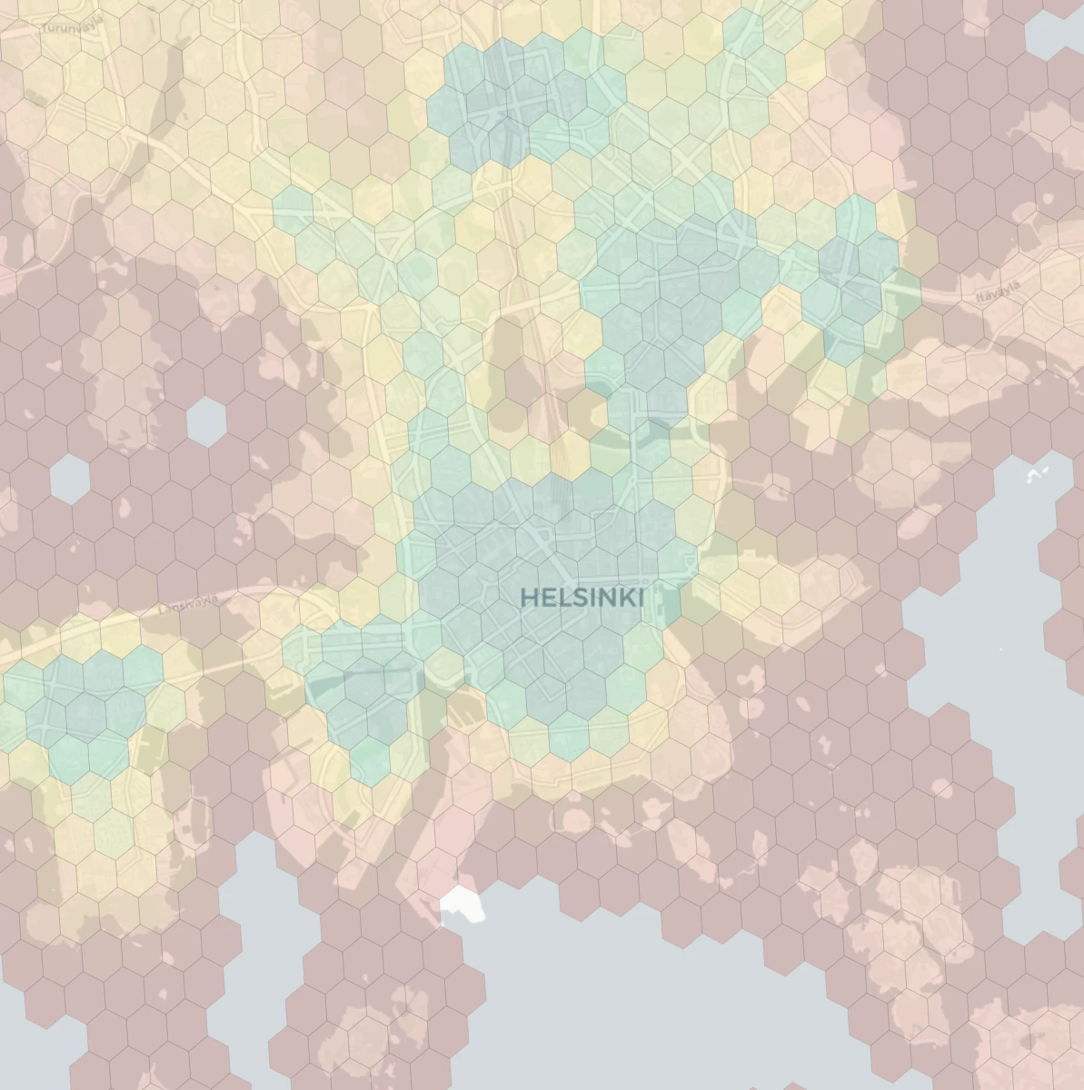 Helsinki neighborhood livability heatmap