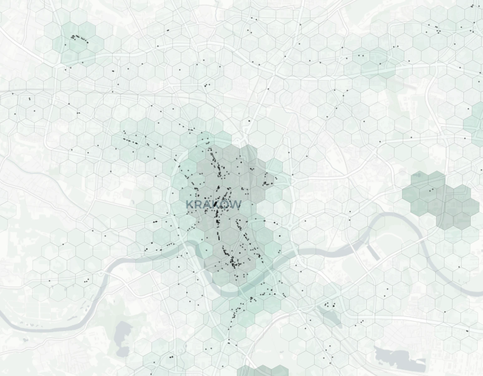 Krakow Shopping heatmap -- neighborhood scores