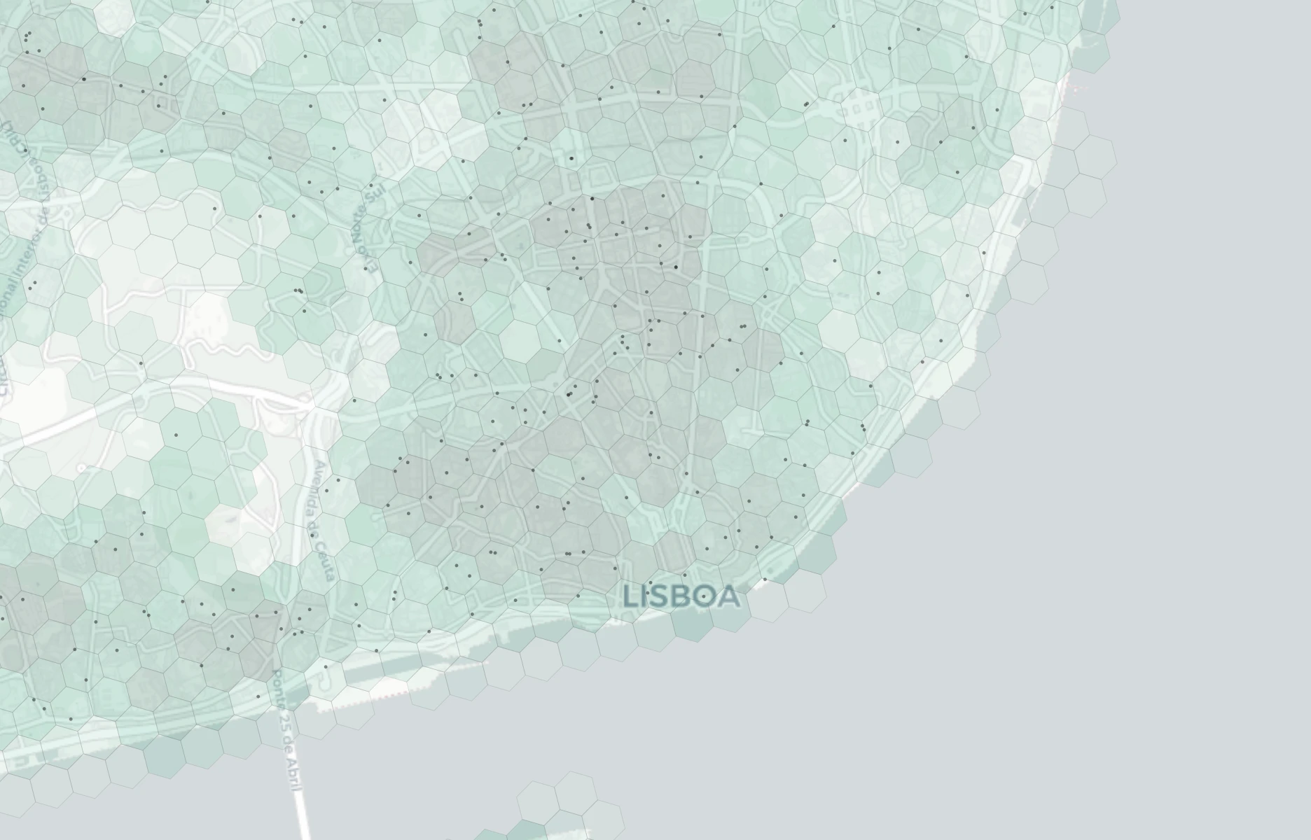 Lisbon Family heatmap -- neighborhood scores