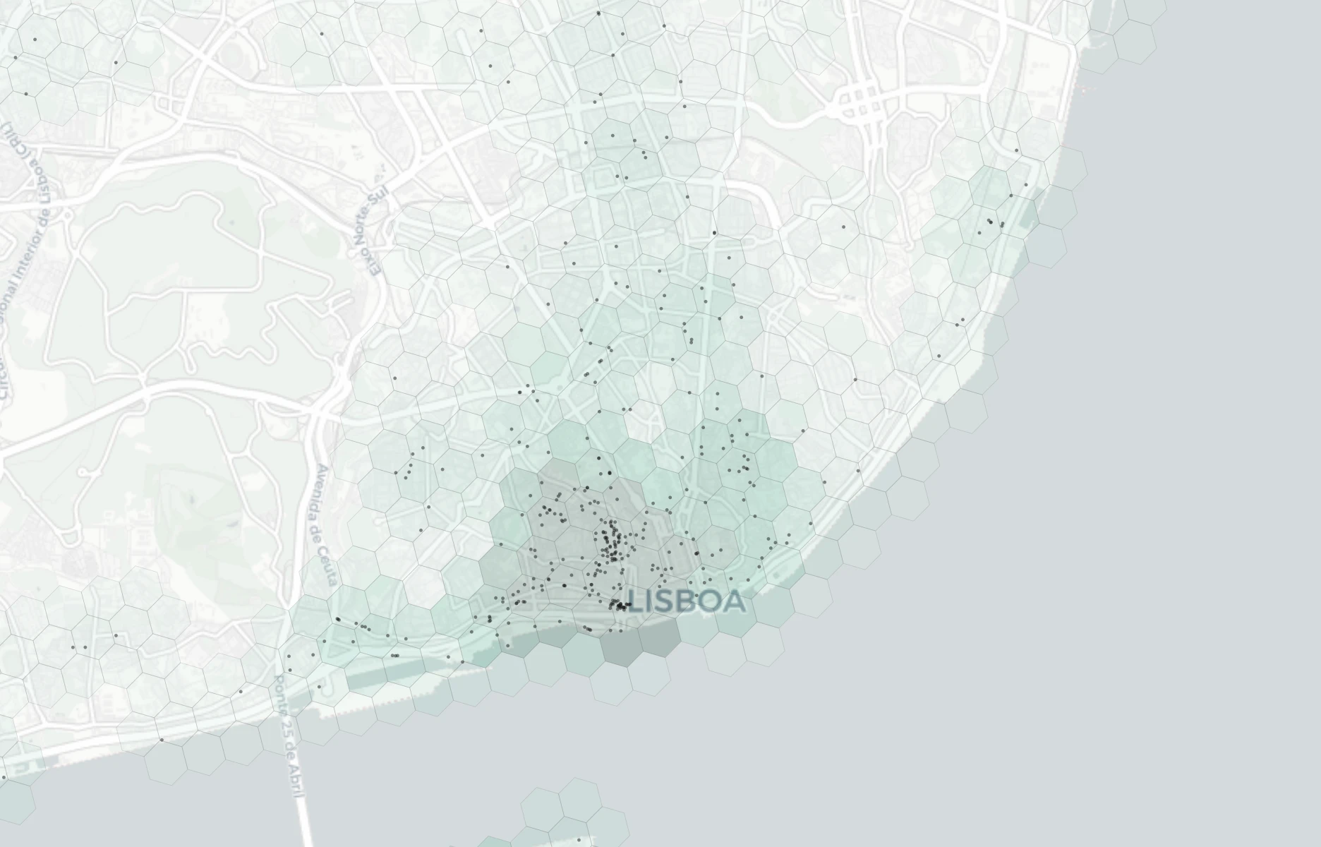 Lisbon Nightlife heatmap -- neighborhood scores