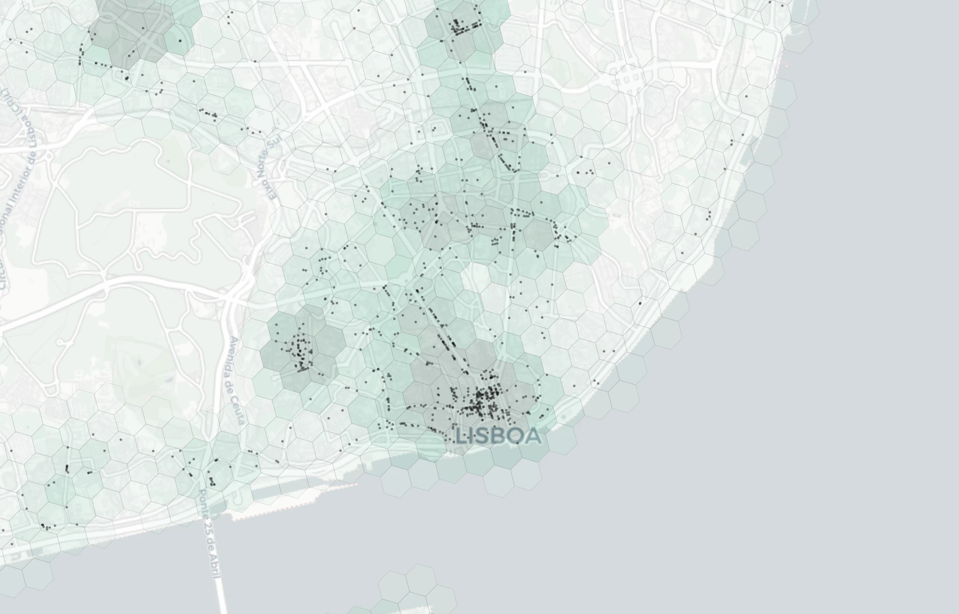 Lisbon Shopping heatmap -- neighborhood scores