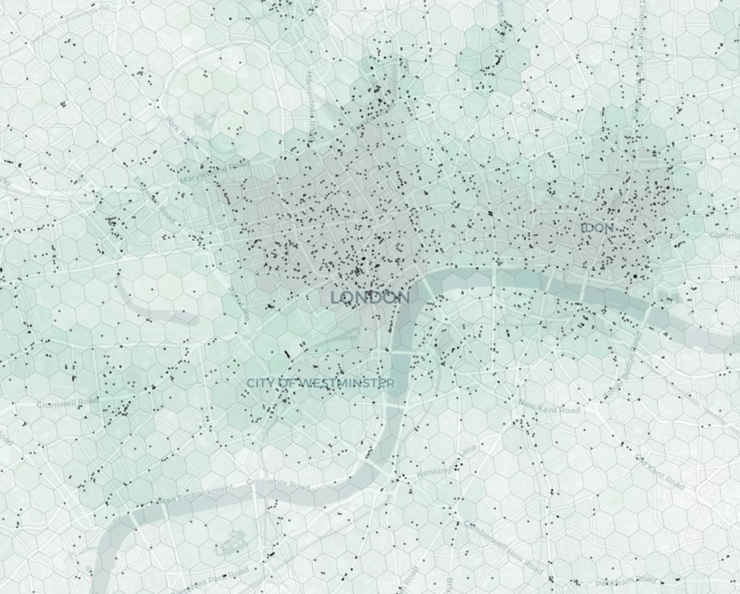 London Cafes & Culture heatmap -- neighborhood scores