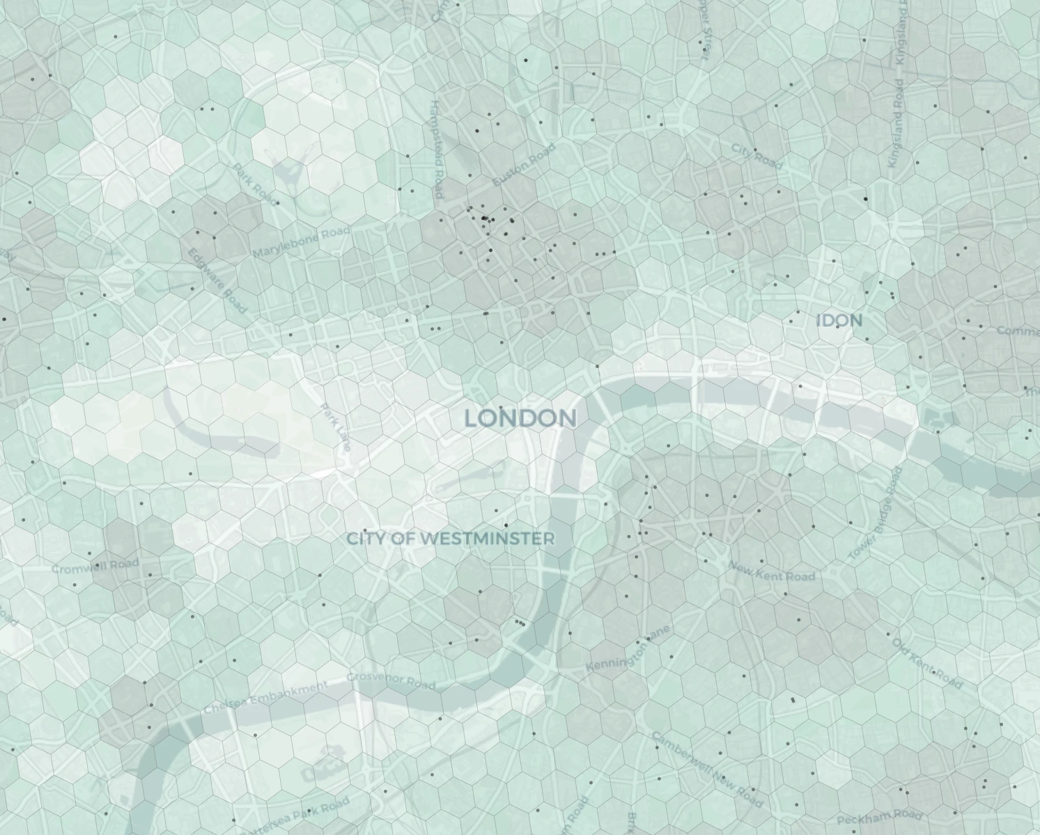 London Family heatmap -- neighborhood scores