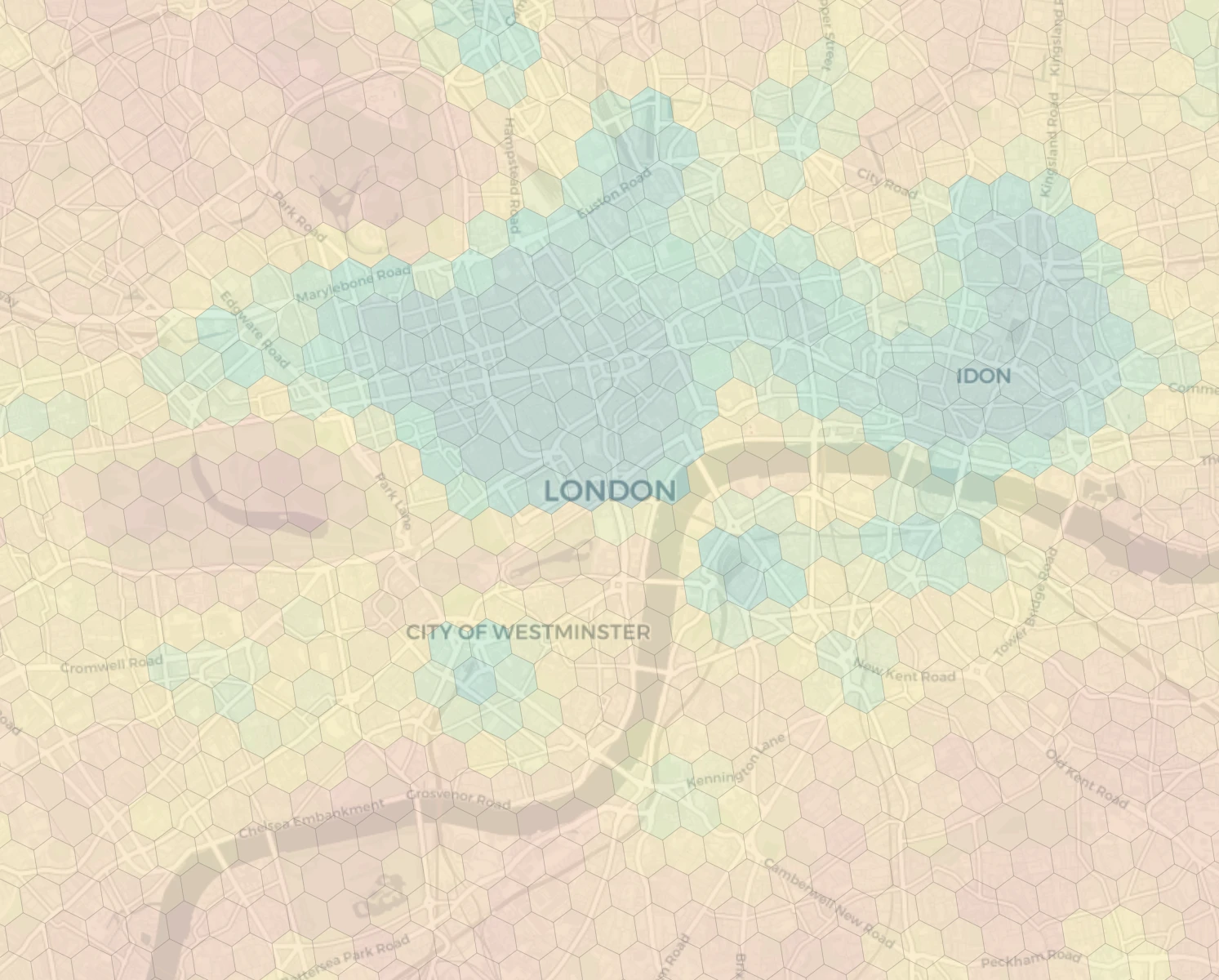 London neighborhood livability heatmap