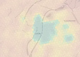 Lyon neighborhood heatmap