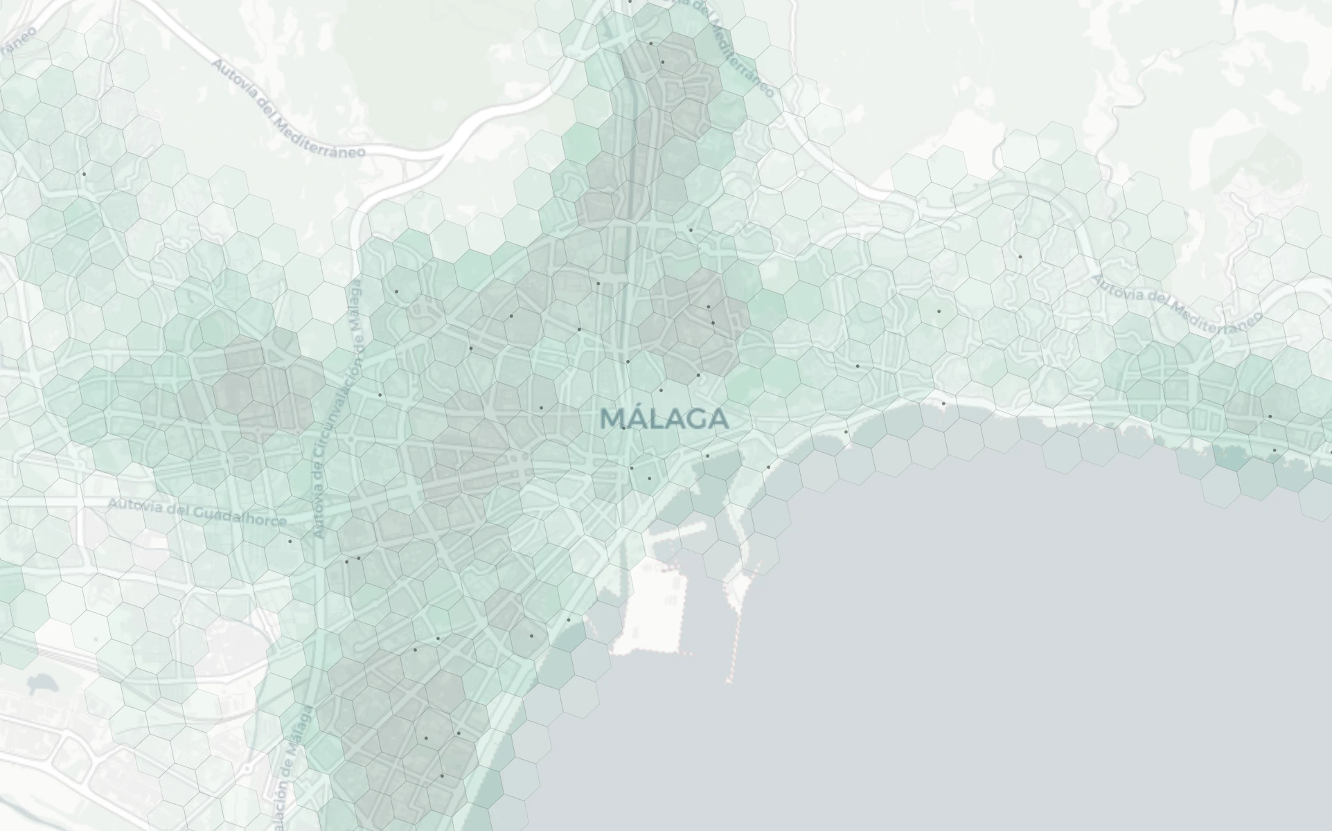 Malaga Family heatmap -- neighborhood scores