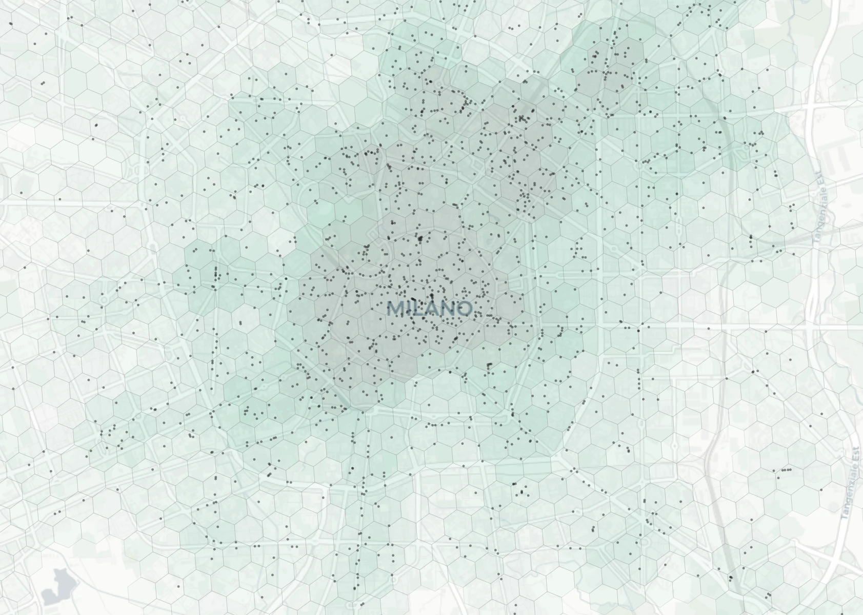 Milan Cafes & Culture heatmap -- neighborhood scores