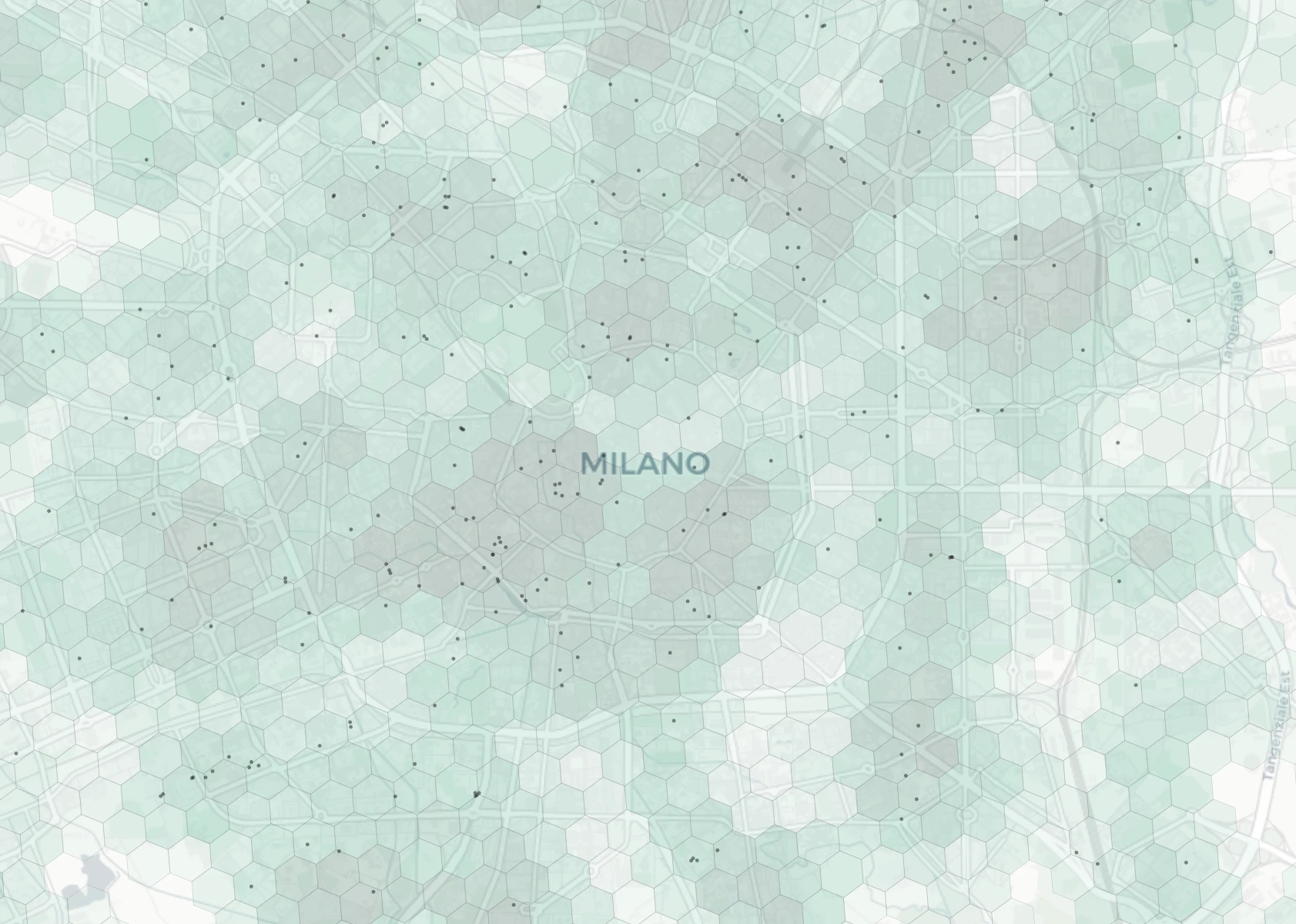 Milan Family heatmap -- neighborhood scores