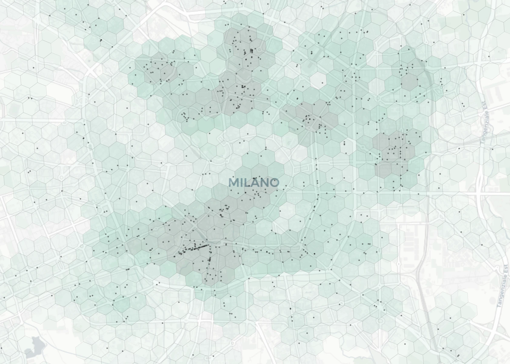 Milan Nightlife heatmap -- neighborhood scores