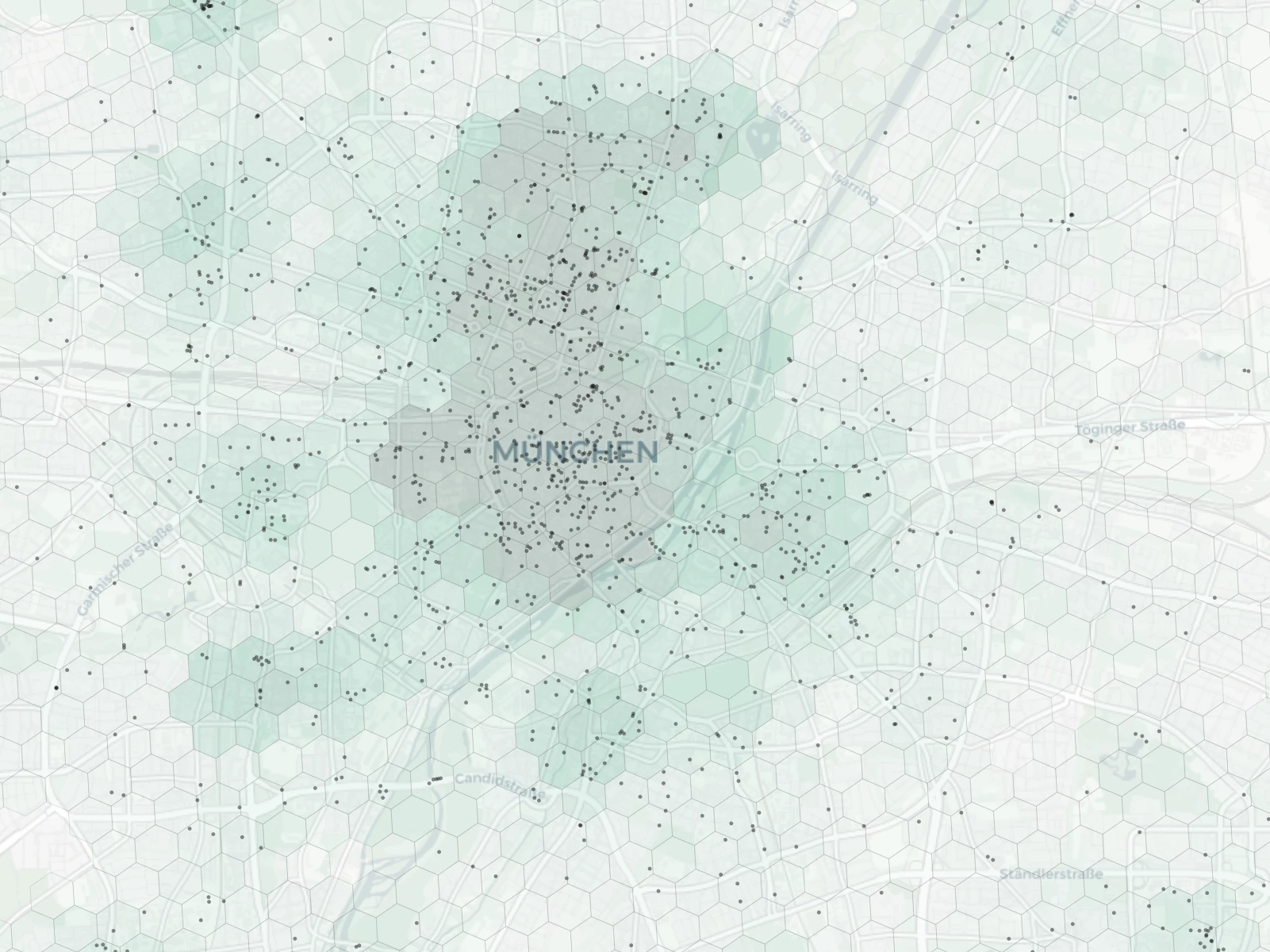 Munich Cafes & Culture heatmap -- neighborhood scores