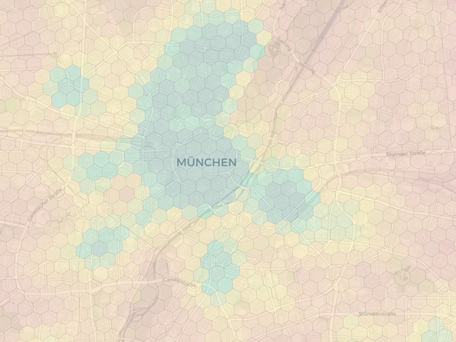 Munich neighborhood livability heatmap