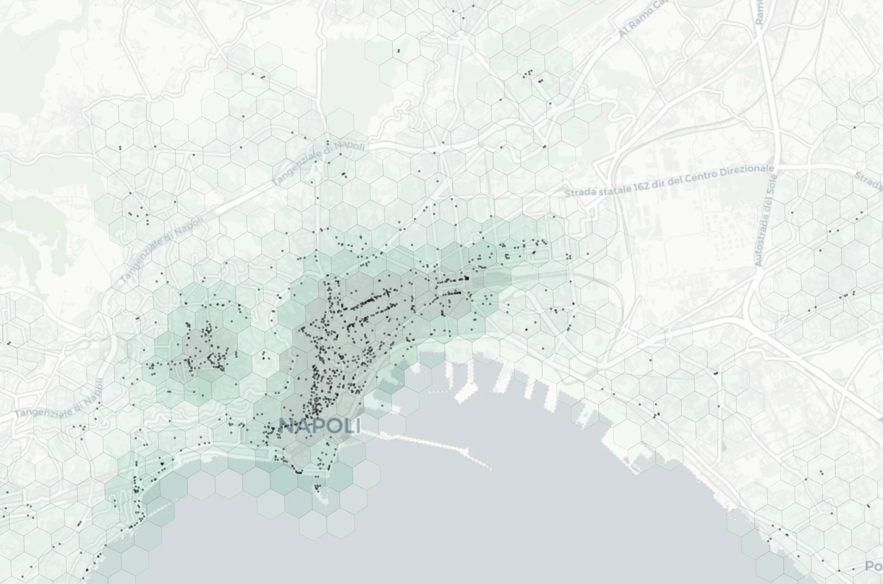 Naples Dining heatmap -- neighborhood scores