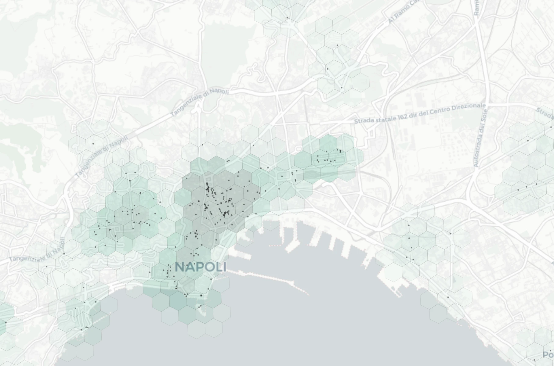 Naples Nightlife heatmap -- neighborhood scores