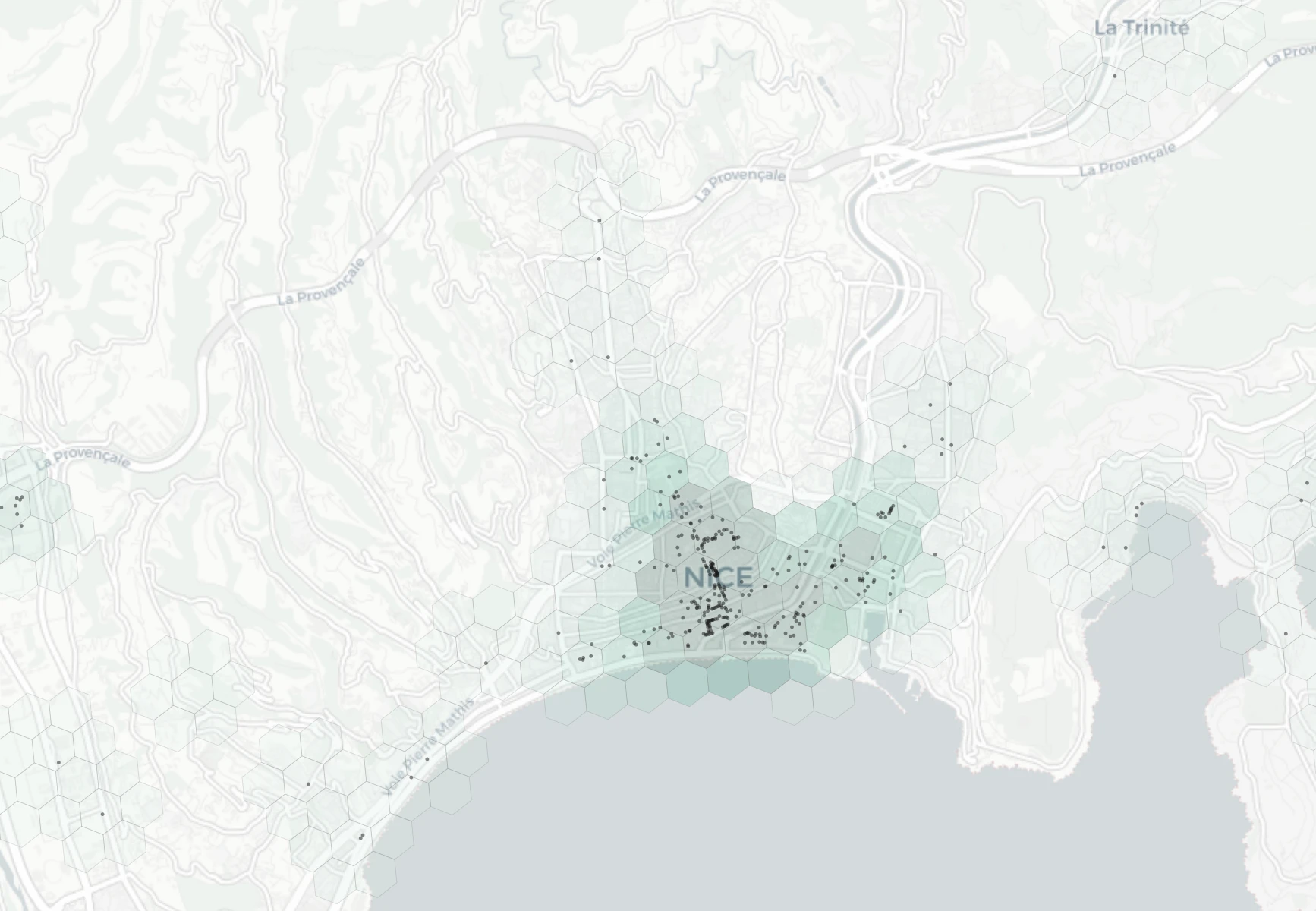 Nice Shopping heatmap -- neighborhood scores